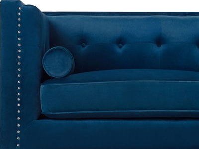 Divan 3 ulëse Beliani Avaldsenes, kadife, ngjyrë blu navy