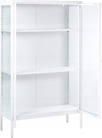 Vitrinë Beliani NASH, metal edhe xham, 90 cm, e bardhë