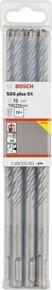 Set stërvilash betoni Bosch Pro 5X SDS Plus, 10mm, 210mm, paketë 10 copë