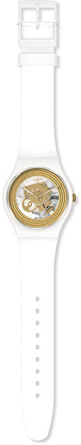 Orë dore Swatch Golden Rings White SO29W107, e bardhë