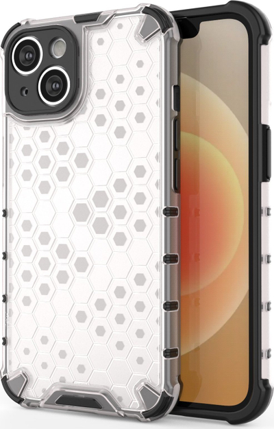 Mbrojtëse telefoni Hurtel Honeycomb për iPhone 14, e fortë hibride, transparente