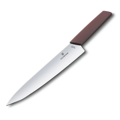 Thikë kuzhine Victorinox Swiss Modern, 22cm, për mish, e kuqe(e rrushit)