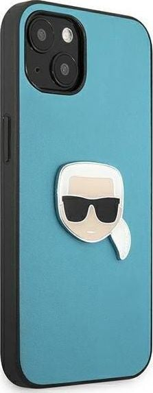 Maskë mbrojtëse Karl Lagerfeld KLHCP13SPKMB, për iPhone 13 mini 5.4", lëkurë eco, blu
