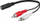Adaptues audio Goobay, 3.5mm femër në 2x RCA mashkull, 20cm, i zi