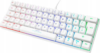 Tastierë gaming Deltaco GAM-075-W-DE, mekanike 60%, RGB, layout gjerman, e bardhë