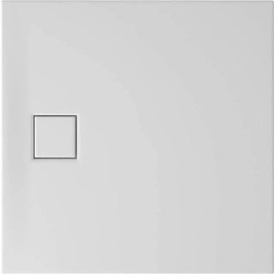 Tabaka dushi Tako Slim Square, 90x90x4 cm, me sifon, e bardhë mat