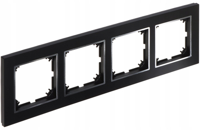Kornizë katërfishe Elektro-Plast Santra Quad Frame 4174-46, IP20, e zezë me krom