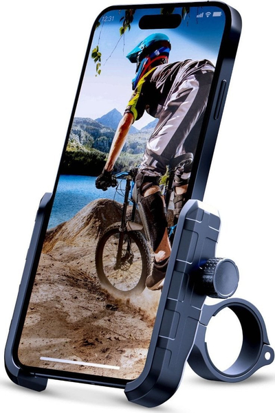 Mbajtëse telefoni për biçikletë 3MK Locking Holder for Bike, metal, universale, e zezë