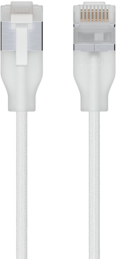 Kabllo rrjeti Ubiquiti UACC-Cable-Patch-EL-C6A-2M-W, Cat6A, 2m, e bardhë transparente