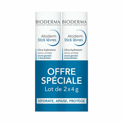 Set zbutës buzësh Bioderma Atoderm Ultra-Hydrating, 2 x 4g