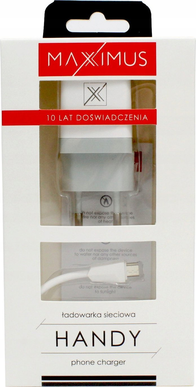 Karikues rrjeti Maxximus Handy, 5W 1A, micro USB, i bardhë