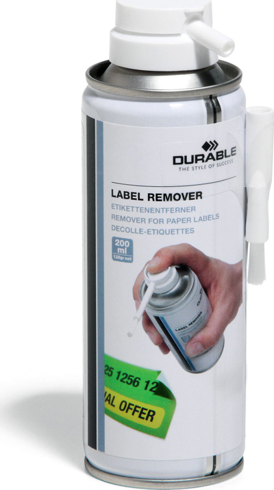 Sprej heqës etiketash Durable Label Remover, 200ml, i bardhë