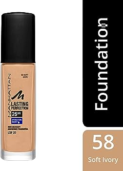Krem pudër Manhattan Lasting Perfection 25H, 58 Soft Ivory, 30ml