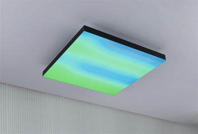 Llamp tavani Paulmann Velora Rainbow, panel 45x45cm, 19W RGBW, metal i zi