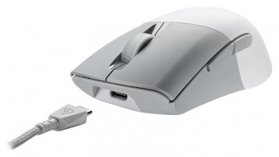 Гејминг глушец ASUS ROG Keris Wireless AimPoint, 36000 DPI, RF блутут УСБ, бел