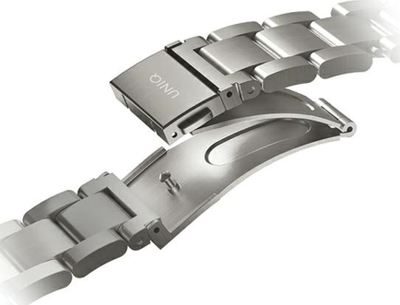 Rrip ore Uniq Osta Strap Case për Apple Watch, 42/44/45/49mm, çelik inox, argjendtë