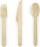 Set lugë thika pirunë Woodland Wooden Cutlery, 18 copë, 16 cm, ngjyrë natyrale druri