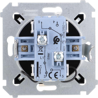 Ndërprerës shkalle i dyfishtë Kontakt-Simon Simon 54, LED, 10AX 250V, i zi mat