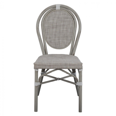 Karrige alumini stil bambuje, textilene, 45×57×88 cm (HM5109), gri