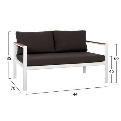 Set alumini LIFE 4-pjesësh për ambient të jashtëm (HM5089.11), bardhë/ gri