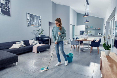 Set shtupë + kovë Leifheit Power Mop 3-në-1, i gjelbër