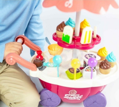 Lodër karrocë akulloresh Woopie Candy Cart, me drita dhe tinguj, rozë