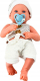 Kukull bebe me gjonra, me krahë edhe këmbë që lëvizin, me rroba të bardha e gri