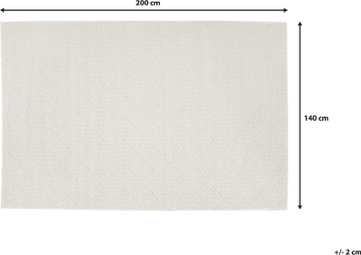 Tapet Beliani ELLEK, 140x200 cm, lesh me pambuk, i bardhë