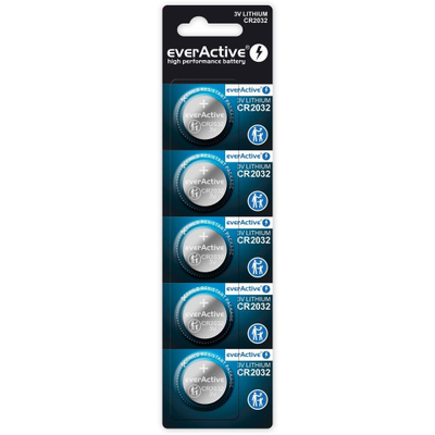 Bateri litium EverActive CR2032, 210mAh, 3V, set 5 copë