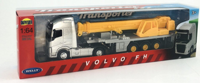 Lodër kamion Welly Volvo FH 500, shkalla 1:64, metal plastik, gri