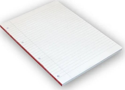 Bllok shënimesh Bantex A4, me vija, 4 vrima, i bardhë