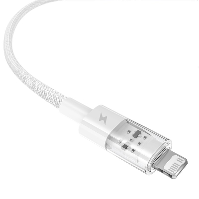 Kabllo karikimi Baseus Gem, USB A në Lightning, 2.4A, 2m, e bardhë
