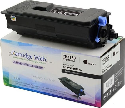 Toner printeri Cartridge Web TK3160, zëvendësues për Kyocera TK-3160, i zi