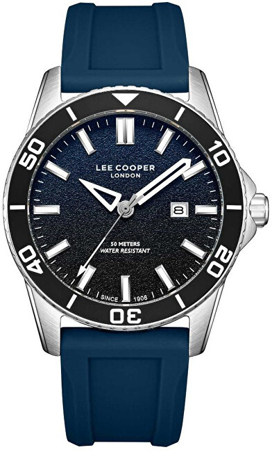 Orë dore Lee Cooper LC08278.399, 42mm, rezistente ndaj ujit, argjendi blu