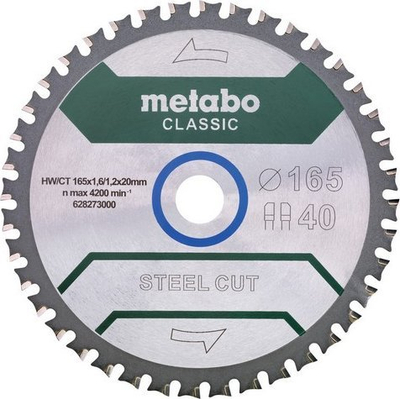 Teh rrethor Metabo 628273000, 6.5", 40 dhëmbë, për metal