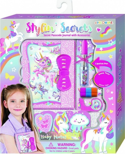 Dневник Pecoware Unicorn, со код, со пенкало, шарен