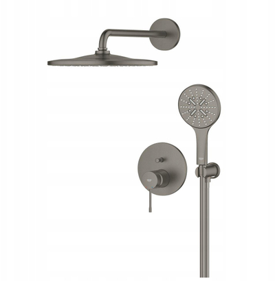 Sistem за туширање GROHE Essence 25287AL0, вградено тело, туш глава 31 cm, мат графит