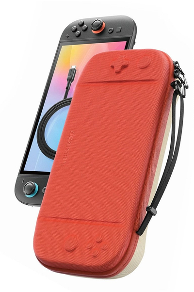 Kuti mbrojtëse AmazingThing PlayShield EDC për Nintendo Switch 2, kapacitet 10 lojëra, e kuqe