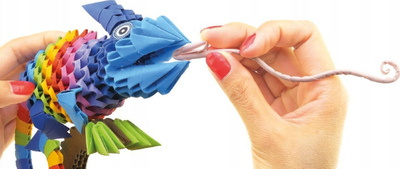 Set origami Board Games Chameleon, skulpturë 3D, pa ngjitës, shumëngjyrësh