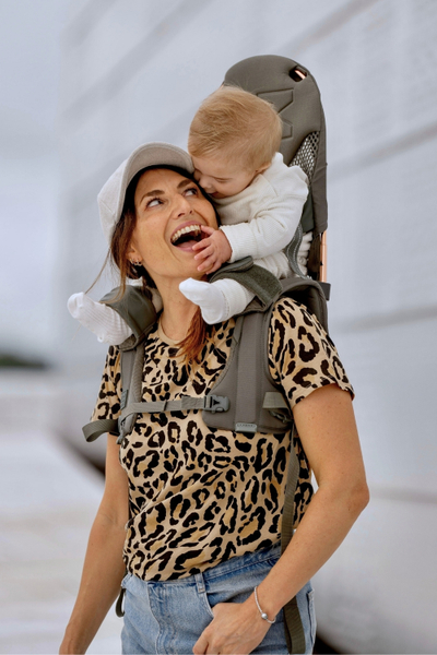 Mbajtëse bebe për supe MiniMeis G5 Olive Premium, ergonomike, palosëse, ngjyrë ulliri