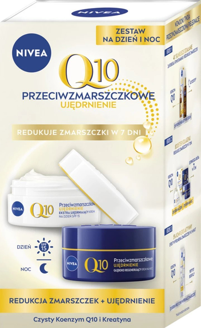 Set krem fytyre NIVEA Q10 Anti Wrinkle, krem dite 50ml, krem nate 50ml