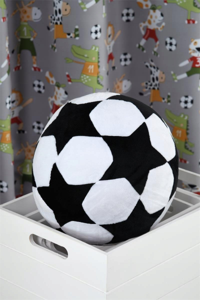 Декоративна перница MARACANA топка, дијаметар 25 cm, црно-бела