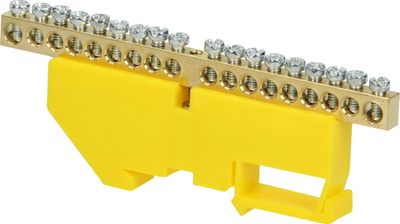 Shirit PE për shinë DIN Orno LZ PE OR-LZ-8204/18/Y, 18 dalje, përçues deri 4.5mm, i verdhë