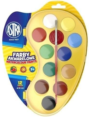 Paletë për ngjyra Astra Watercolor Paints, 12 ngjyra