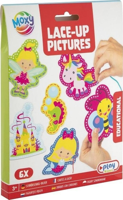 Libër kreativ për ngjyrosje dhe qepje Stringing Coloring Book, 6 figura, shumëngjyrësh