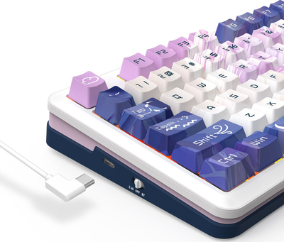 Tastierë gaming Redragon K681ACG RGB Pro Cyrus, wireless Bluetooth 2.4 GHz, English US, e bardhë