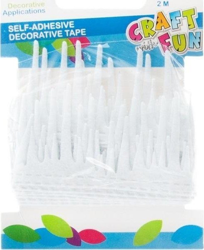 Shirit dekorativ vetëngjitës Craft with Fun CF Icicles, 2m, 4cm, i bardhë