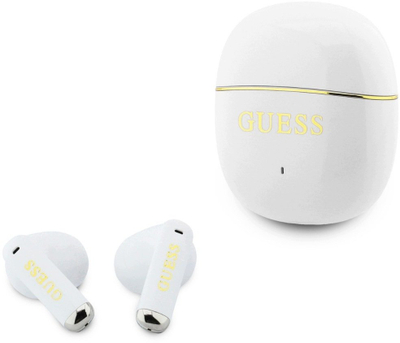 Kufjet Guess TWS Glossy Gold Line Classic, Bluetooth 5.4, të bardha