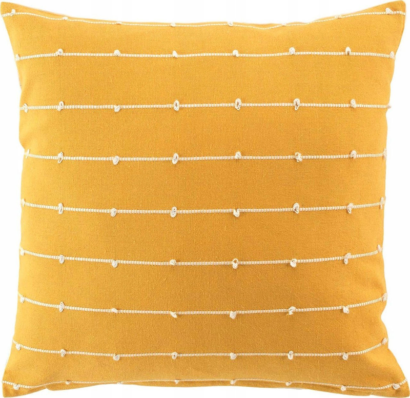 Jastëk dekorativ Douceur d'intérieur Cotton Decorative Eco, 45x45 cm, pambuk i ricikluar, i verdhë