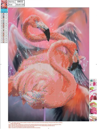 Set mozaik me diamant Centrum Flamingo, 30x40cm, shumëngjyrësh